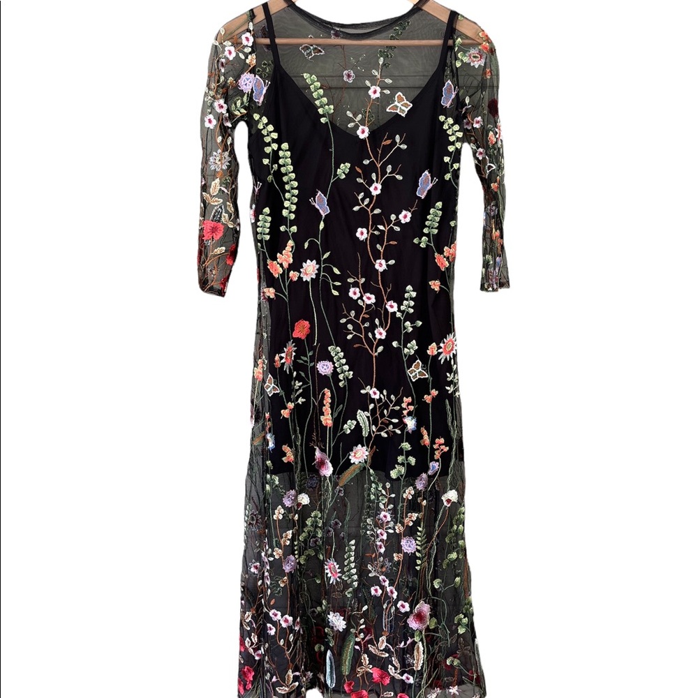 Two Arrows/South Moon Under Embroidered Maxi Dress, Size XS/S